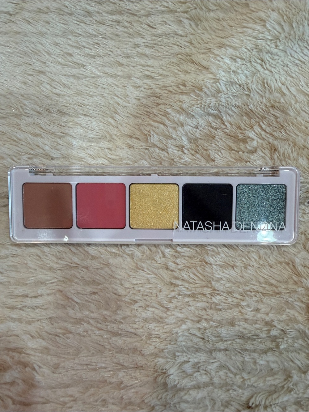 Natasha Denona Mini Eyeshadow Palette — Brown, Pink, Gold, Black, Green